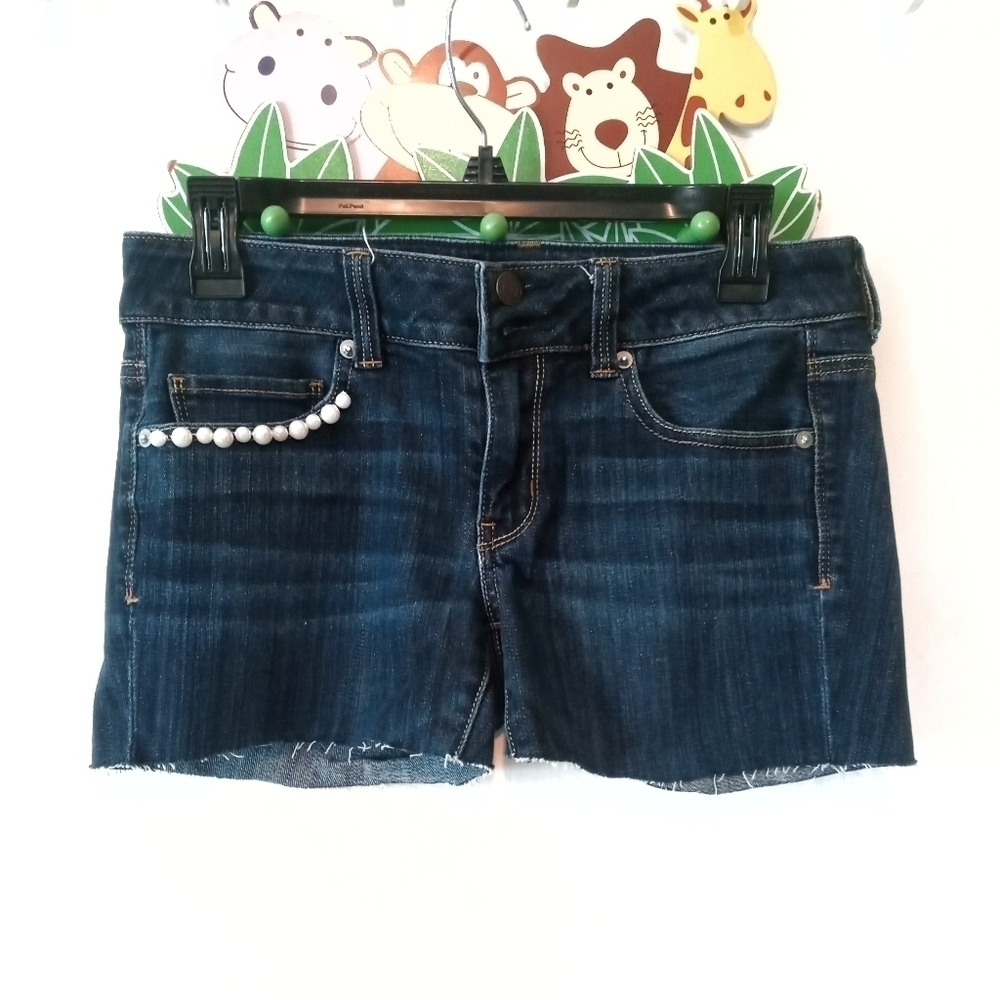AEO Embellished Dark Wash Shorts